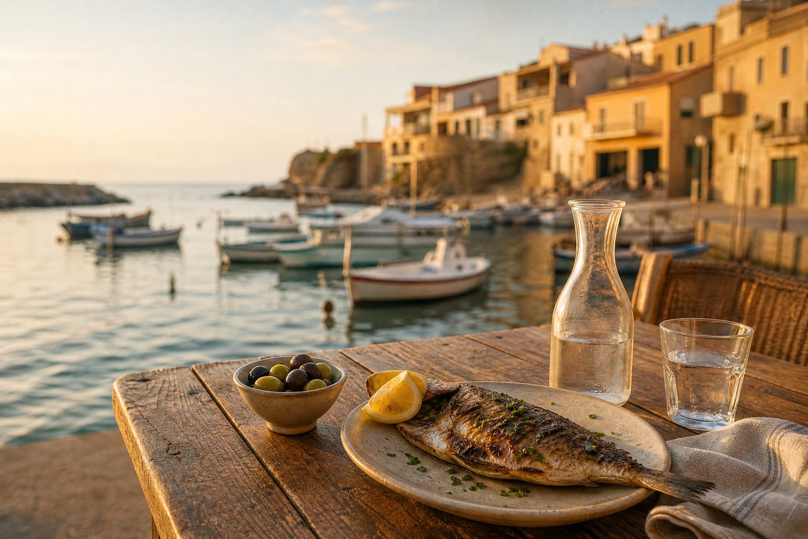 Mesa junto al mar